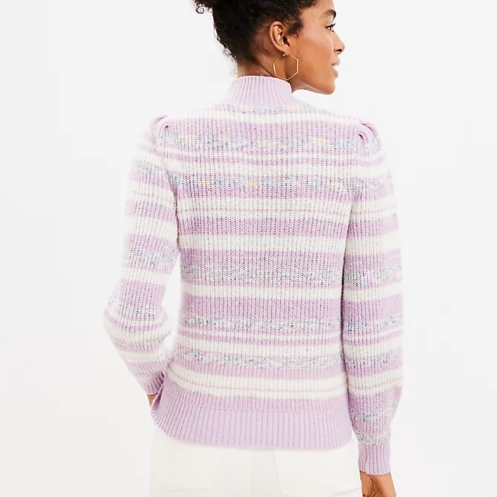 LOFT space dyed violet mock sweater - Picture 4 of 8